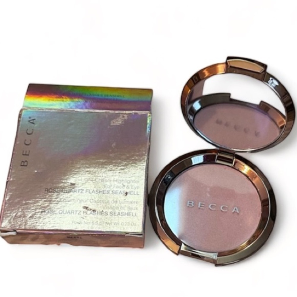 BECCA Light Chaser Highlighter For Face | Eye | Rose Quartz Flashes Seashell NIB